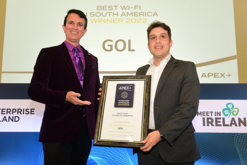 GOL gana el premio al mejor Wi-Fi de Sudamérica de APEX 